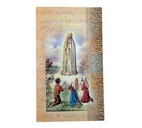 William J. Hirten Deluxe Catholic Holy Card with Traditional Prayers (Our Lady of Fatima)