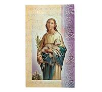 William J. Hirten Deluxe Catholic Holy Card with Traditional Prayers (Saint Agnes)