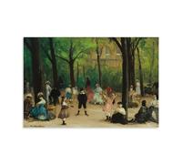 William James Glackens-Luxembourg Gardens Classic Masterpiece Poster Canvas Wall Art Decorative Bedroom Modern Home Print Picture Artworkss 08x12inch(20x30cm)