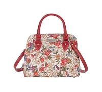 William Kilburn Handbag - Elegant 18th Century Floral Design - Vintage-Inspired Faux Leather Tote - Stylish & Spacious Shoulder Bag - Timeless Watercolour Textile Art (Flower Meadow; CONV-FLMD)