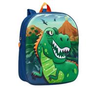 William Lamb Group Ltd Kids' 3D Dinosaur Backpack, Children's Navy Blue with Green T-Rex Design School Travel Bag