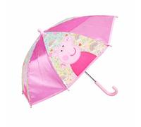 William Lamb Kids Peppa Pig Umbrella - Children’s Lightweight Rain Pink Mini Brolly with Curved Handle