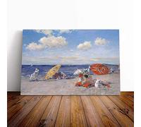 William Merritt Chase at The Seaside Canvas Print | Gallery Wrapped 30mm Frame Wall Art | 30x20 inches | Ready to Hang | Modern Seascape Picture | Living Room Bedroom Lounge Office