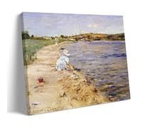 William Merritt Chase - Beach Scene Morning Classic Masterpiece Poster Decorative Painting Canvas Wall Art Living Rooms Bedroom Painting 20x30inch(50x75cm)