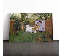 William Merritt Chase Open Air Breakfast Canvas Print | Gallery Wrapped 30mm Frame Wall Art | 20x14 inches | Ready to Hang | Modern Picture | Living Room Bedroom Lounge Office