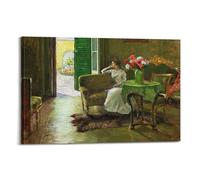 William Merritt Chase Painter Masterpiece Poster A Memory In The Italian Villa Canvas Painting Wall Art Decorative Picture Prints Modern Decor 16x24inch(40x60cm)
