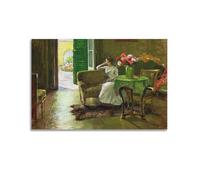 William Merritt Chase Painter Masterpiece Poster A Memory In The Italian Villa Picture Print Wall Art Painting Canvas Artworks Idea Room Aesthetic 20x30inch(50x75cm)