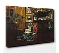 William Merritt Chase Studio Interior Canvas Print | Gallery Wrapped 30mm Frame Wall Art | 30x20 inches | Ready to Hang | Modern Picture | Living Room Bedroom Lounge Office