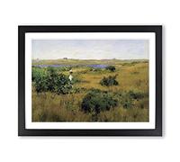 William Merritt Chase Summer at Shinnecock Hills Classic Painting Framed Print | A2 Black Framed Wall Art | Ready to Hang | Classic Landscape Picture | Living Room Bedroom Lounge Office