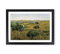 William Merritt Chase Summer at Shinnecock Hills Framed Print | A2 Black Framed Wall Art | Ready to Hang | Modern Landscape Picture | Living Room Bedroom Lounge Office