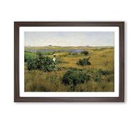 William Merritt Chase Summer at Shinnecock Hills Framed Print | A2 Walnut Framed Wall Art | Ready to Hang | Modern Landscape Picture | Living Room Bedroom Lounge Office