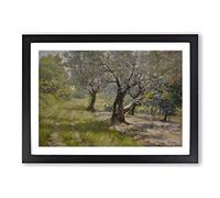 William Merritt Chase The Olive Grove Framed Print | A2 Black Framed Wall Art | Ready to Hang | Modern Nature Picture | Living Room Bedroom Lounge Office