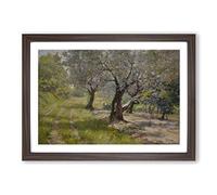 William Merritt Chase The Olive Grove Framed Print | A2 Walnut Framed Wall Art | Ready to Hang | Modern Nature Picture | Living Room Bedroom Lounge Office