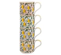 William Morris 4 Stacking Fine China Mugs Gift Set - Fruits