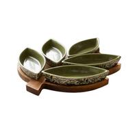 William Morris 5 Leaf Snack Dishes & Tray Set - Willow Bough