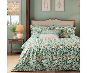 William Morris Abrutus Bedding in TurquoiseBedding: Duvet Cover & 2 Oxford Pillowcase Set, King 230x220cm