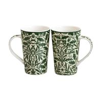 William Morris Acorn Fine China Latte Mugs 400ml Gift Boxed (Set Of 2) | Set of 2, 4, or 6, Botanical Pattern, Dishwasher Safe, Microwave Safe, Individually Boxed