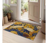 William Morris Area Rug 100 x 160 cm Animal Peacock Birds Flowers Floor Mat Washable Non-slip Carpet, Dirt Trapper Soft Printed Carpet Mat for Living Room Bedroom Entry Way Decor Rug