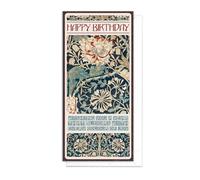 William Morris Art Greeting Card - Birthday Congratulations Luxury DL Long Tall with Envelope Art Nouveau (Honeysuckle: Every Colour of Joy)