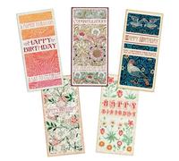 William Morris Art Greeting Card - Birthday Congratulations Luxury DL Long Tall with Envelope Art Nouveau (Pack Set of 5 Cards Set #2)