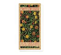William Morris Art Greeting Card - Birthday Congratulations Luxury DL Long Tall with Envelope Art Nouveau (Fruit: Joy and Abundance)