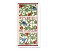 William Morris Art Greeting Card - Birthday Congratulations Luxury DL Long Tall with Envelope Art Nouveau (Trellis: Bloom With Joy)