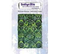 William Morris Arts and Crafts A6 Red Rubber Stamp