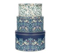Arts & Crafts William Morris - Strawberry Thief Set 3 cake tins 250 (d) x 150mm 223 (d) x 120mm 195 (d) x 105mm