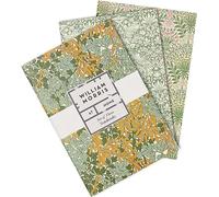William Morris At Home A5 Notebooks, 3 Green Notepads, 80 Lined Pages, FSC Certified Paper, Travel Size, Gift For Writers, Work, Office or School, Stationery, Office Supply
