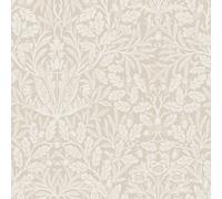 William Morris at Home Acorn Hessian Wallpaper | Paste the Wall | Cream Leaves | Eco-Friendly