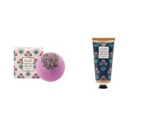 William Morris At Home Bath Bomb 200g, Calming Lavender Scent+William Morris At Home Body Cream 200ml
