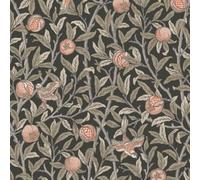 William Morris At Home Bird & Pomegranate Charcoal Wallpaper - 10m x 52cm