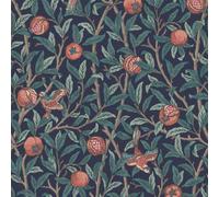 William Morris At Home Bird & Pomegranate Navy Blue Wallpaper - 10m x 52cm