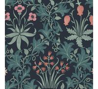William Morris at Home Celandine Midnight Wallpaper | Blue Leaves Design | Paste the Wall | Eco-Friendly