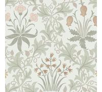 William Morris at Home Celandine Spring Peony & Sage Wallpaper | Multi Leaves Design | Paste the Wall | Eco-Friendly