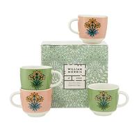 William Morris At Home Coffe Cup 4X 100ml, Fine China, Espresso Cups, Tea or Coffee, Dishwasher and Microwave Safe, Vegan and Cruelty Friendly, Housewarming or Wedding Gift