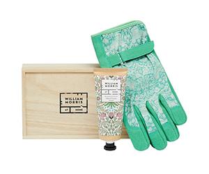 William Morris At Home Gardening Golden Lily Glove Set | Adjustable, Lightweight Gloves | Enriched Scented Hand Cream | Perfect Gardener's Gift, One Size (FG2551)