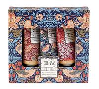 William Morris At Home Hand Cream 3 x 30 ml, Moisturiser Enriched With Shea Butter and Essential Oils, Patchouli and Red Berry, Travel Size, Vegan and Cruelty Friendly, Beauty Gift For Her