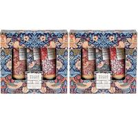 William Morris At Home Hand Cream 3 x 30 ml, Moisturiser Enriched With Shea Butter and Essential Oils, Patchouli and Red Berry, Travel Size, Vegan and Cruelty Friendly, Beauty Gift For Her (Pack of 2)