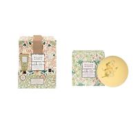 William Morris At Home Hand Cream 30ml and Lip Balm 10ml With Canvas Pocket Pouch+William Morris at Home Bath Fizzer Gift Set,Purple Basil Fragrance 2X 100g