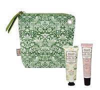 William Morris at Home Hand Cream 30ml, Lip Balm 10ml, Zip Cosmetic Bag with Eyelet, Toiletry Make Up Essential, Moisturiser, Shea Butter, Travel Size, Vegan and Cruelty Friendly, Beauty Gift for Her