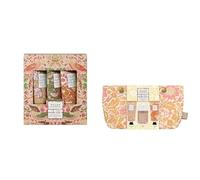 William Morris At Home Hand Cream Gift Set for Her, Luxury Travel Size 3 x 30ml+William Morris At Home Body Rinse and Cooling x2 50ml, Body Mist 45ml in Wash Bag, Iceland 1871 Fragrance