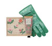 William Morris Hand Recovery Balm 100ml and Gardening Gloves in a Wooden Box, Shea Butter, Fragranced Hand Care Moisturiser, Gift For Keen Gardener, Cruelty Free and Vegan Friendly