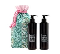 William Morris Hand Wash and Lotion Set 2x 250ml in Linen Bag, Hand Care Set, Toiletry Bag for Make-Up Essentials, Travel Organiser, Beauty Gift For Her, Cruelty Free and Vegan Friendly