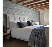 WILLIAM MORRIS AT HOME Honeysuckle Dusk Blue Wallpaper | Paste The Wall | Blue Floral | Eco-Friendly