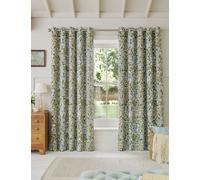 William Morris At Home Honeysuckle Pure Cotton Blackout Curtains Blue Mix