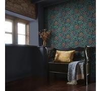 William Morris At Home Honeysuckle Tidewater Blue Wallpaper
