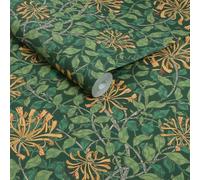 William Morris at Home Honeysuckle Verde Wallpaper One size Green