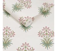 William Morris At Home Hyacinth Flower Pink Cedar Wallpaper