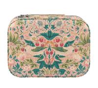 William Morris At Home Jewellery Box, Travel Case with Zip Closure, Compact Storage Organiser for Rings, Earrings and Necklaces, Multi-Compartment, Vegan Friendly, Beauty Gift for Her